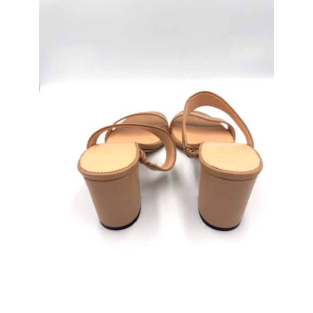 J.Crew Womens light camel Lucie Leather Block Heel Sandals Size 9 w/Box - Picture 9 of 12